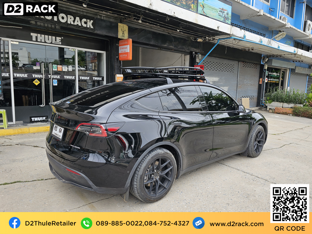 TESLA Dual Motor ติดตั้ง ที่วางของบนหลังคา THULE Roofrack รุ่น CANYON