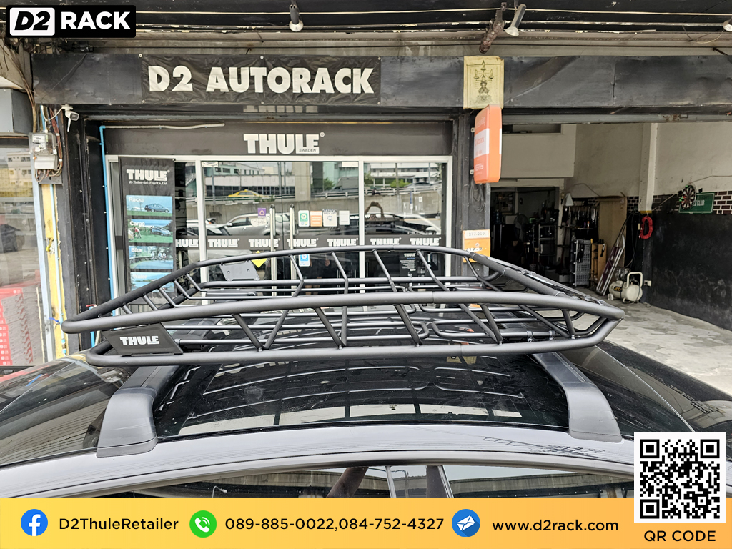 TESLA Dual Motor ติดตั้ง แร็คบรรทุกสัมภาระบนหลังคา THULE Roofrack รุ่น CANYON