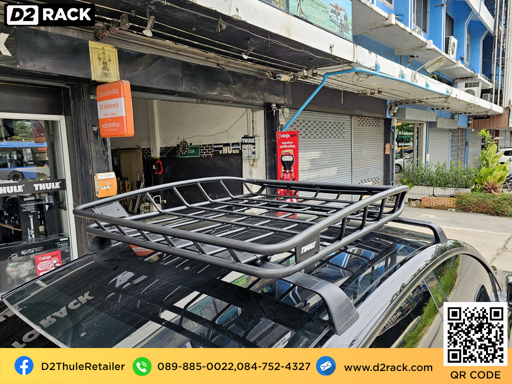 TESLA Dual Motor ติดตั้ง แร็คติดหลังคารถ THULE Roofrack รุ่น CANYON