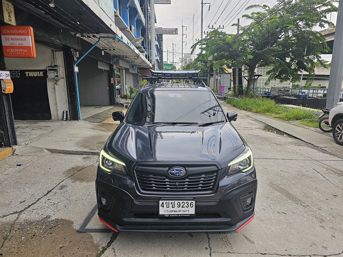 Subaru Forester ติดตั้ง ติดแร็คหลังคา THULE Roofrack รุ่น CANYON XT 859 Black Color