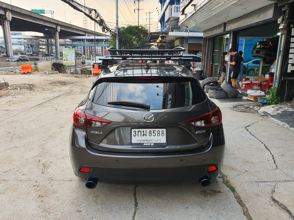 Mazda 3 ติดตั้ง ที่เก็บของบนหลังคา THULE Roofrack รุ่น CANYON XT 859 Black Color