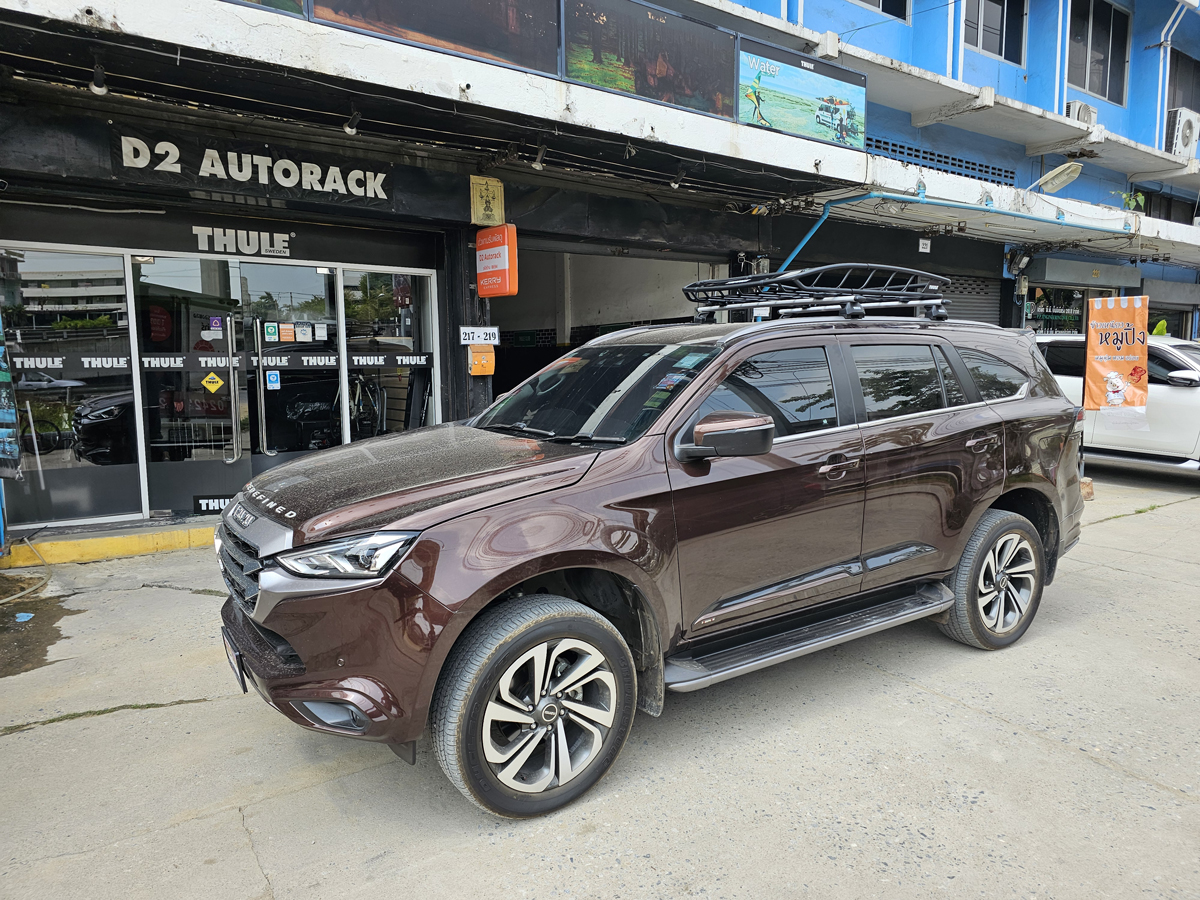 Isuzu Mu-X ติดตั้ง ถาดวางของบนหลังคา THULE Roofrack รุ่น CANYON XT 859 Black Color