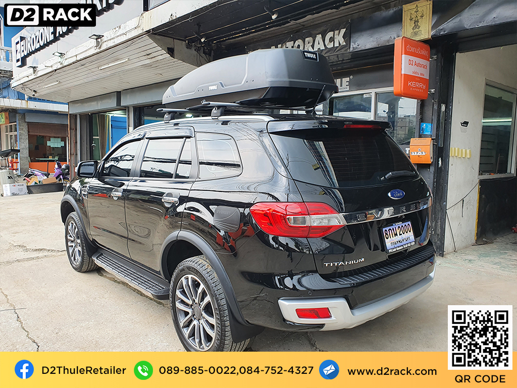 Ford Everest ติดตั้ง ที่ใส่ของบนหลังคารถ THULE Roofbox รุ่น Force XT Size L