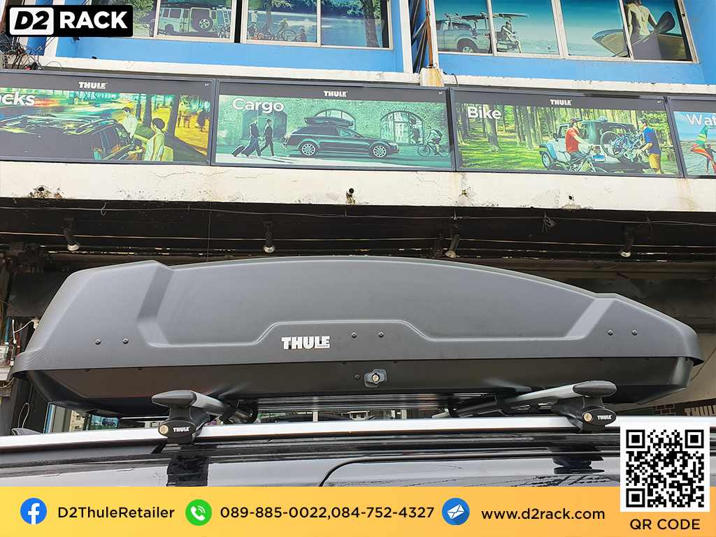 KIA Carnival ติดตั้ง กล่องเก็บของติดรถยนต์ THULE Roofbox รุ่น Force XT Size L