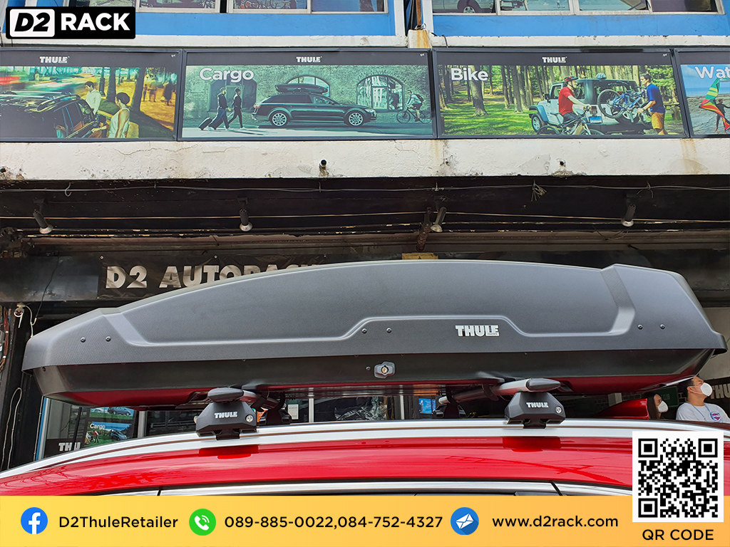 Mazda CX8 ติดตั้ง กล่องเก็บของติดรถยนต์ THULE Roofbox รุ่น Force XT Size XL