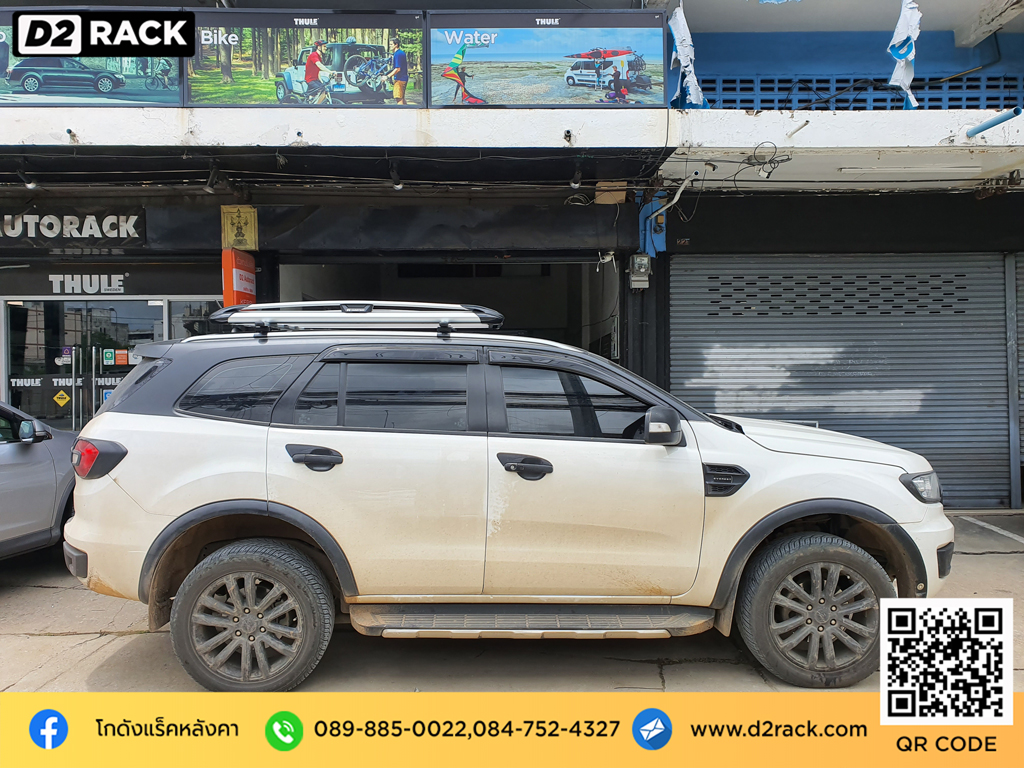 Ford Everest ติดตั้ง แร็คใส่ของบนหลังคา CARRYBOY Roofrack รุ่น CB550N 100x160 cm