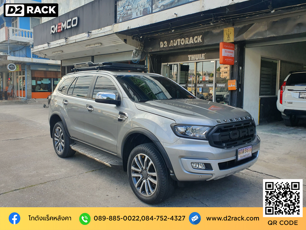 Ford Everest ติดตั้ง แร็คหลังคา Overland Roofrack รุ่น Elegance 100x150 cm