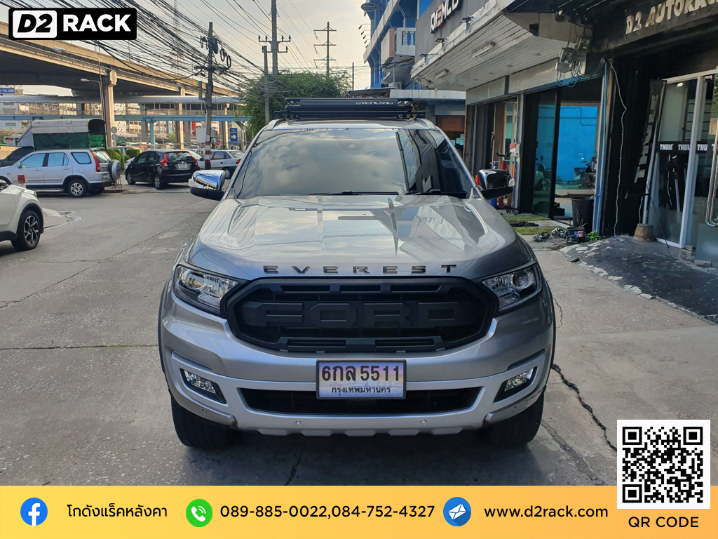  Ford Everest ติดตั้ง ที่เก็บของบนหลังคา Overland Roofrack รุ่น Elegance 100x150 cm