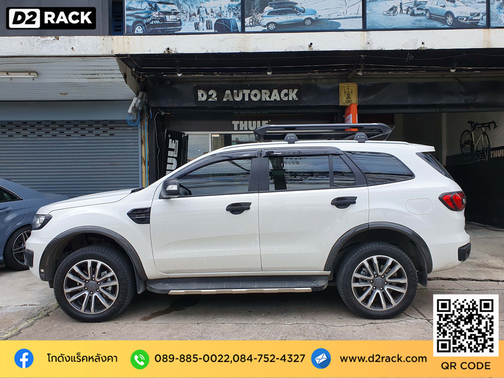 Ford Everest ติดตั้ง ถาดวางของบนหลังคา SCR Roofrack รุ่น RR03 100x150 cm