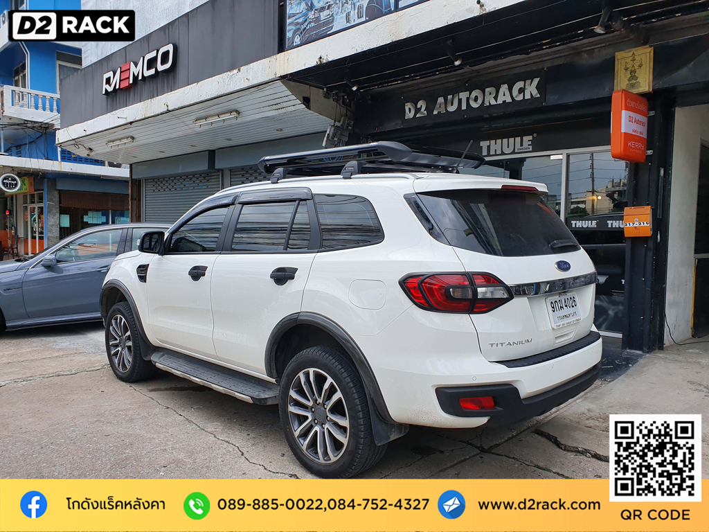 Ford Everest ติดตั้ง ตะแกรงใส่ของบนหลังคา SCR Roofrack รุ่น RR03 100x150 cm