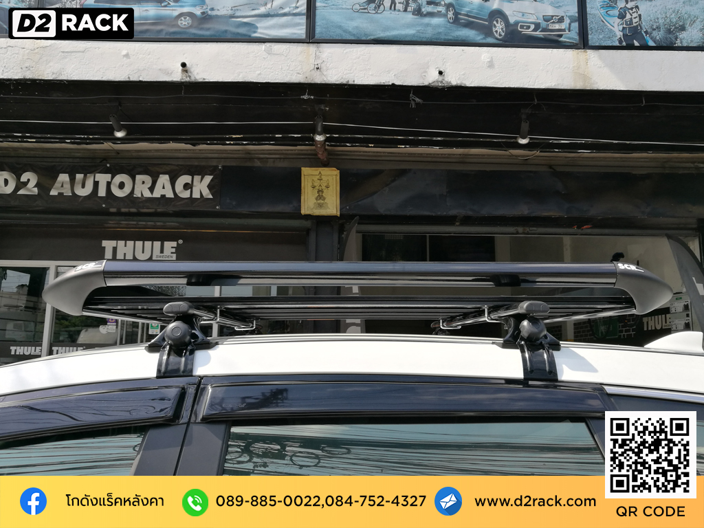 Honda CRV G5 ติดตั้ง แร็คหลังคารถยนต์ SCR Roofrack รุ่น RR03 100x150 cm