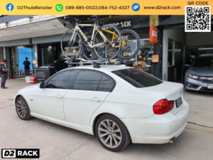 แร็คติดรถจักรยาน THULE รุ่น ProRide 598 ติดตั้งกับ BMW 520d ที่แขวนจักรยานหลังรถ rackแขวนจักรยานบนหลังคารถ บีเอ็ม 520 ดี