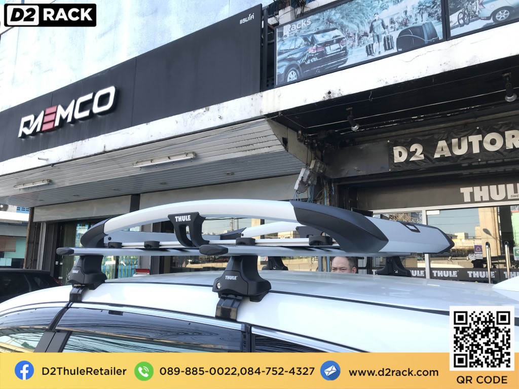 Honda CRV G5 ติดตั้ง ถาดใส่ของบนหลังคา THULE Roofrack รุ่น Trail size M