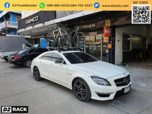 แร็คแขวนจักรยาน THULE รุ่น ProRide 598 ติดตั้งกับ Benz CSL63 ที่แขวนจักรยานหลังรถ แร็คยึดบนหลังคารถยนต์ เบนซ์ ซีเอสเอล 63