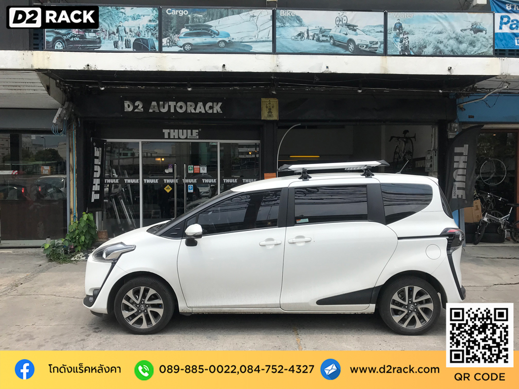 Toyota Sienta ติดตั้ง ตะแกรงบนหลังคา VRK Roofrack รุ่น Modern 100x120 cm