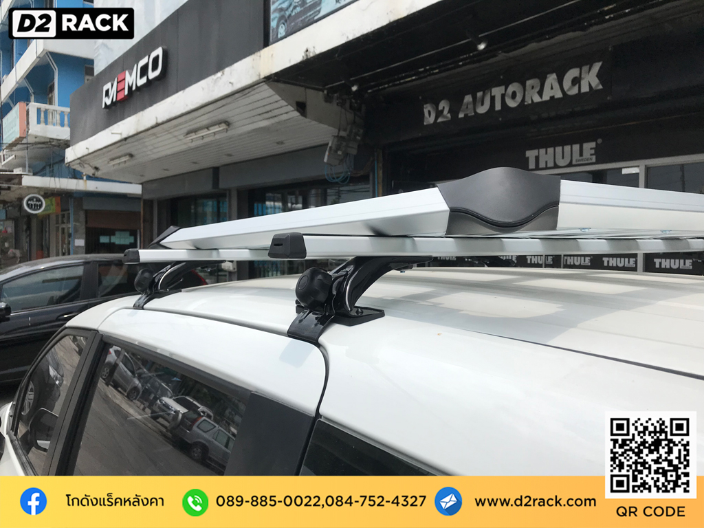 Toyota Sienta ติดตั้ง ที่เก็บของบนหลังคา VRK Roofrack รุ่น Modern 100x120 cm