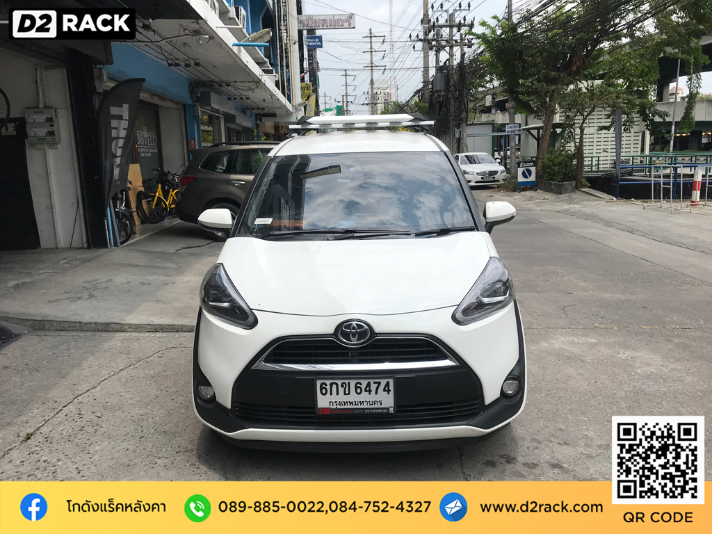 Toyota Sienta ติดตั้ง แร็คเก็บสัมภาระบนหลังคา VRK Roofrack รุ่น Modern 100x120 cm