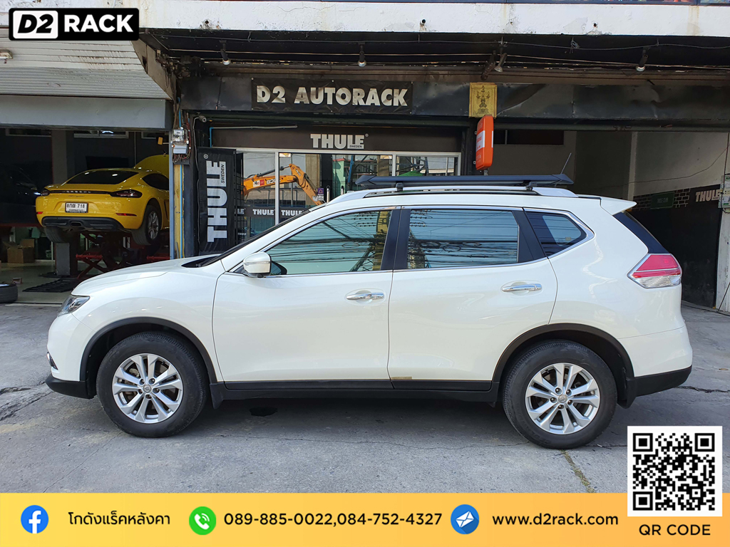 Nissan Xtrail ติดตั้ง ที่ใส่ของบนหลังคารถ VRK Roofrack รุ่น Modern 100x150 cm