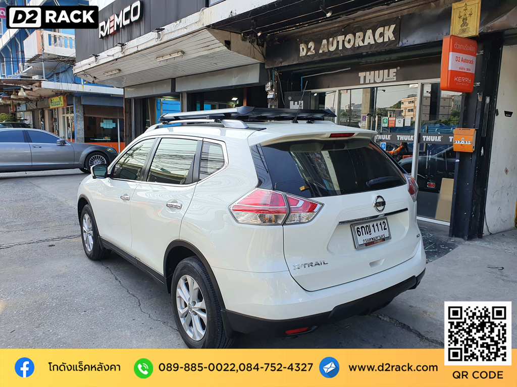 Nissan Xtrail ติดตั้ง แร็คเก็บสัมภาระบนหลังคา VRK Roofrack รุ่น Modern 100x150 cm