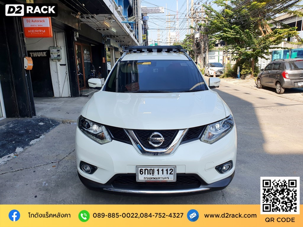 Nissan Xtrail ติดตั้ง แร็คติดหลังคารถ VRK Roofrack รุ่น Modern 100x150 cm