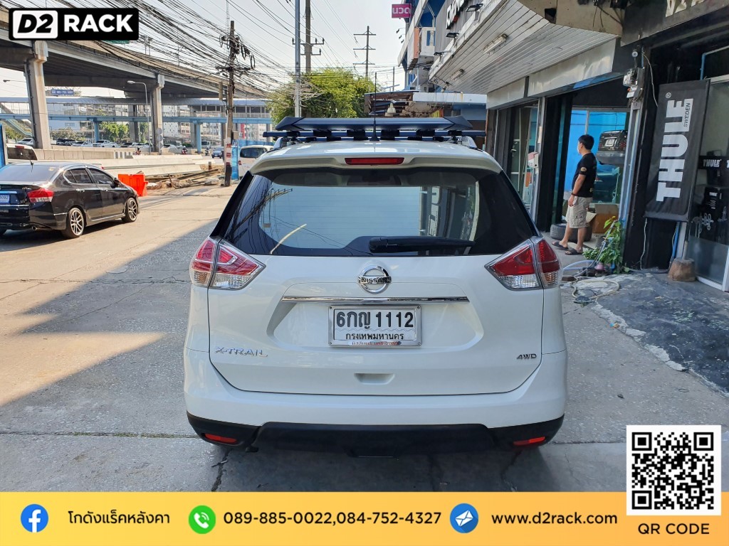 Nissan Xtrail ติดตั้ง แร็ควางของบนหลังคา VRK Roofrack รุ่น Modern 100x150 cm