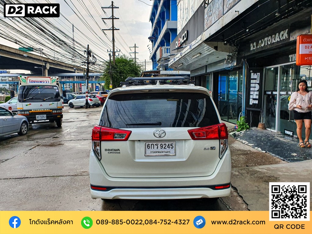 Toyota Innova ติดตั้ง ถาดวางของบนหลังคา VRK Roofrack รุ่น Modern 100x150 cm