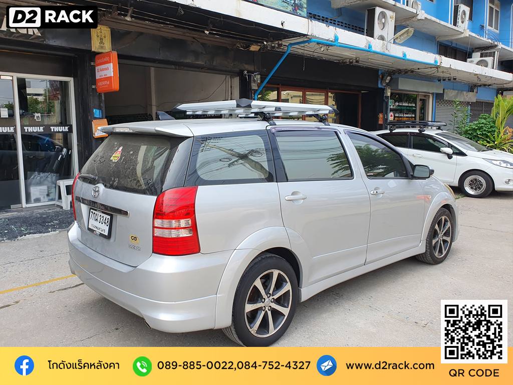 Toyota Wish ติดตั้ง แร็คเก็บของติดรถยนต์ VRK Roofrack รุ่น Modern 100x120 cm