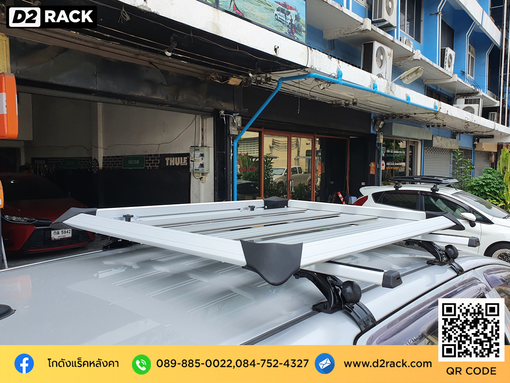 Toyota Wish ติดตั้ง แร็คสัมภาระบนหลังคา VRK Roofrack รุ่น Modern 100x120 cm