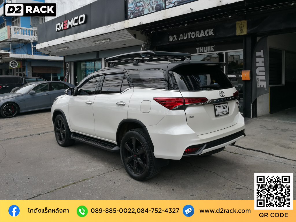 Toyota Fortuner ติดตั้ง ตะแกรงใส่ของบนหลังคา VRK Roofrack รุ่น Sport