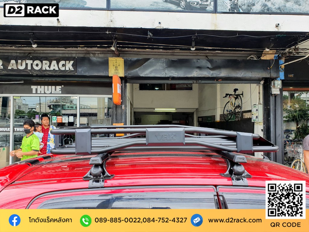 Suzuki Celerio ติดตั้ง แร็คหลังคารถยนต์ VRK Roofrack รุ่น TRAY 001 100x120 cm