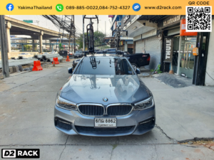 แร็คแขวนจักรยานบนหลังคารถ YAKIMA รุ่น FrontLoader ติดตั้งกับ BMW 530i แร็คจักรยานในรถsuv แร็คจักรยานราคา บีเอ็ม 530