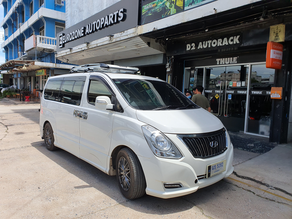 Hyundai H1 ติดตั้ง แร็คหลังคา CARRYBOY Roofrack รุ่น CB550N 100x160 cm