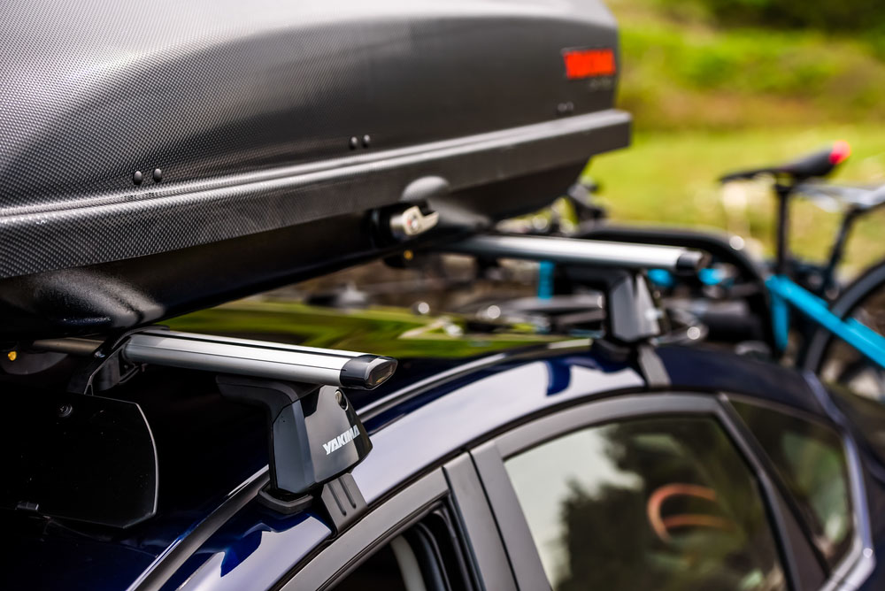 rack หลังคา ขาย กล่อง thule มือ สอง Roofbox Yakima รุ่น Skybox 18 กล่องเก็บของท้ายกระบะมือสอง