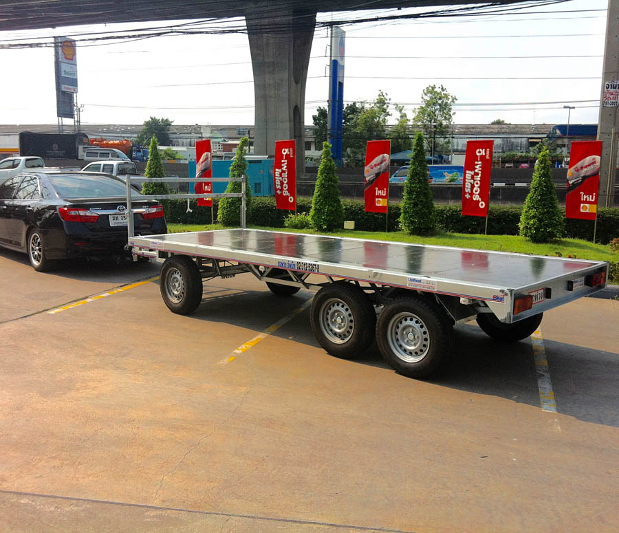 เทรลเลอร์ flatedbed trailer ลากเทรลเลอร์ ลากพ่วง flat bed truck