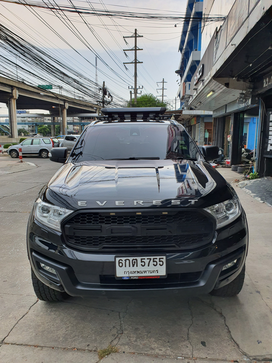 Ford Everest ติดตั้ง ติดแร็คหลังคา SCR Roofrack รุ่น RR04 100x150 cm Black Color