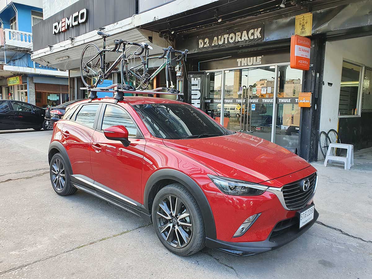 Mazda CX-3 ติดตั้ง แร็คจักรยาน thule bikerack รุ่น outride 561