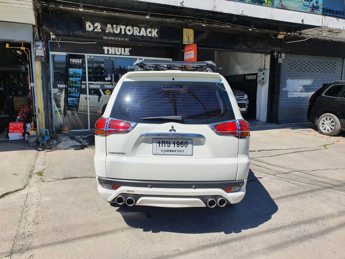 Mitsubishi Pajero 08-14 ติดตั้ง ที่เก็บของบนหลังคา VRK Roofrack รุ่น Modern Black Color 100x150 cm