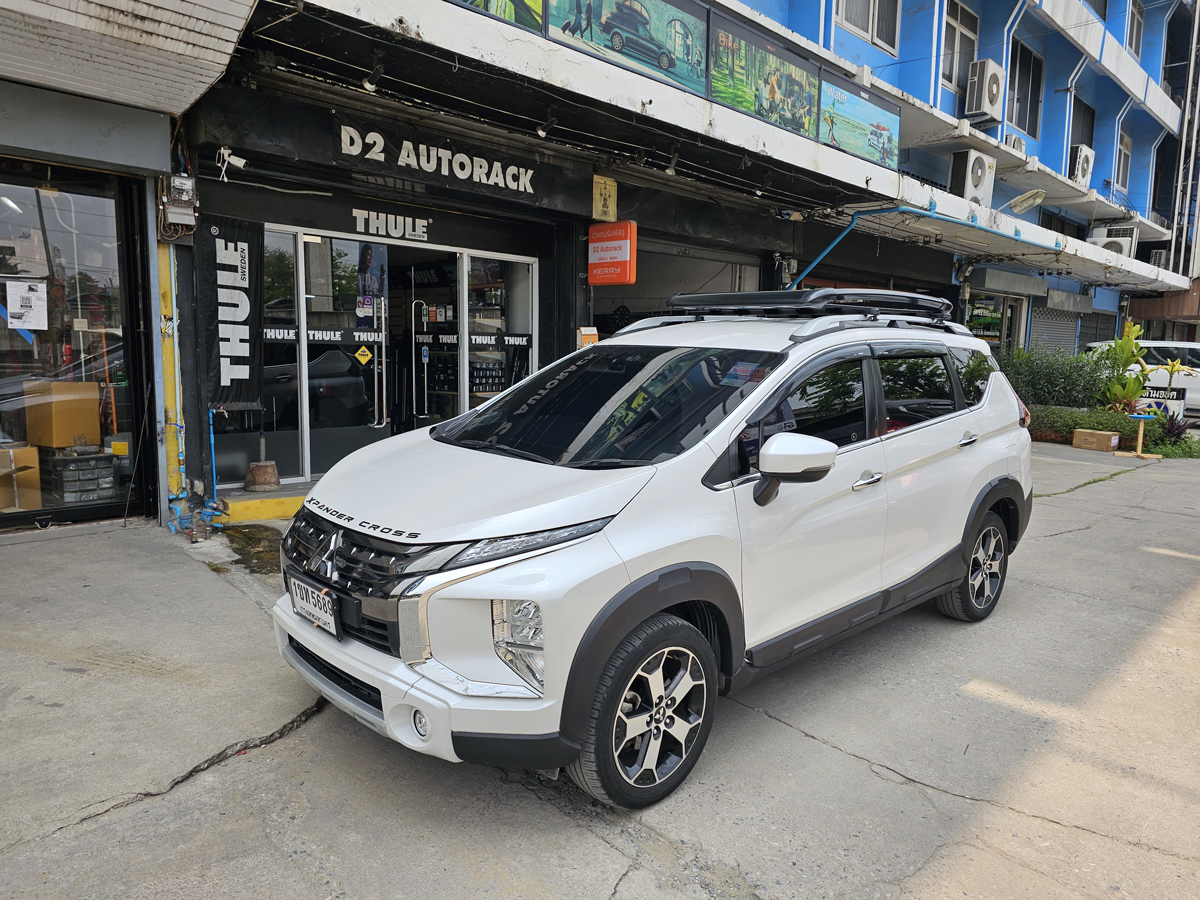 Mitsubishi Xpander ติดตั้ง แร็คหลังคา VRK Roofrack รุ่น Sport Black Color 100x150 cm