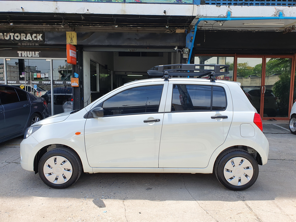 Suzuki Celerio ติดตั้ง แร็คใส่สัมภาระบนหลังคา VRK Roofrack รุ่น TRAY-001 90x120 cm