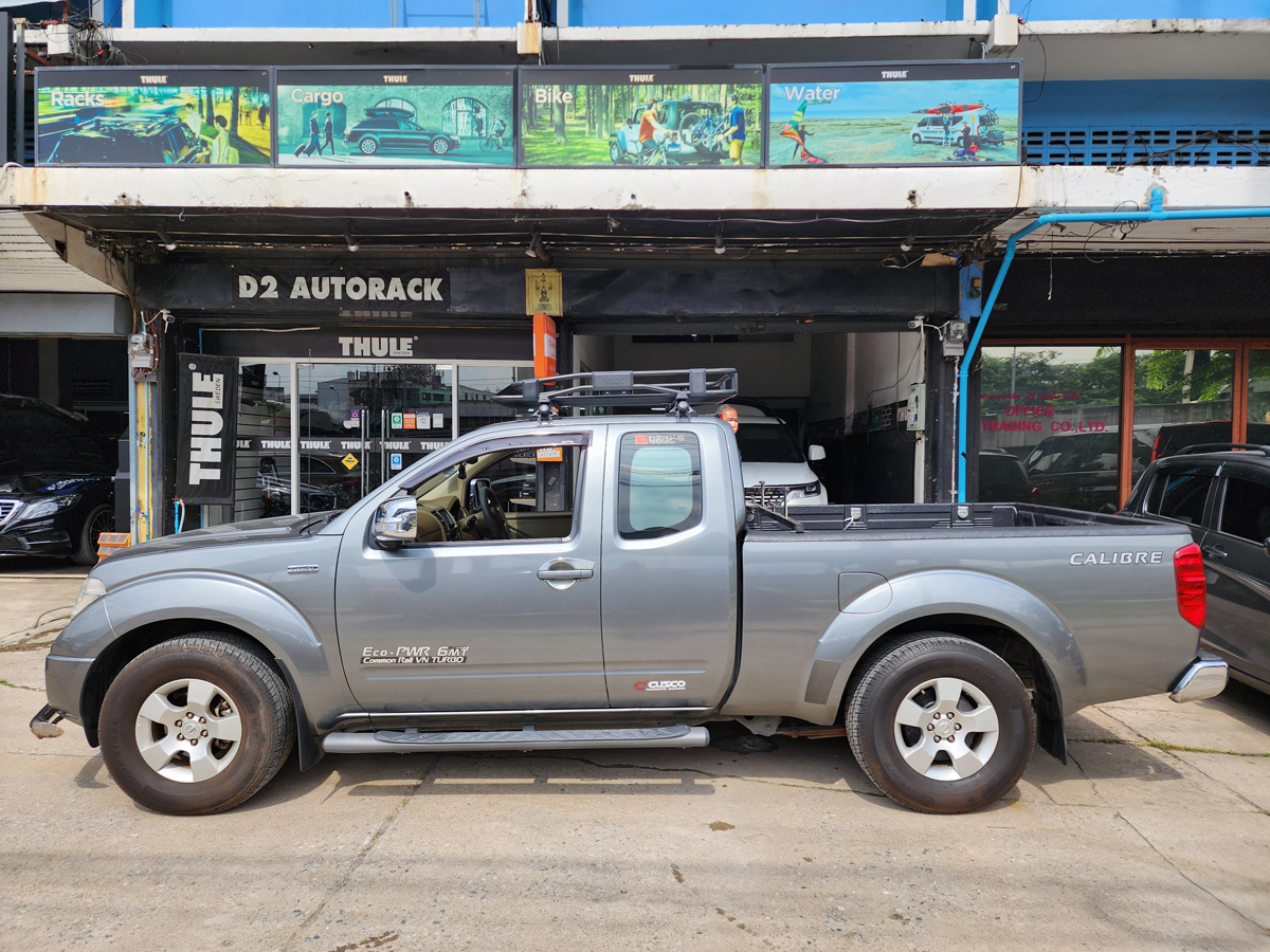 Nissan Navara ติดตั้ง แร็คบนหลังคา VRK Roofrack รุ่น TRAY-001 90x120 cm