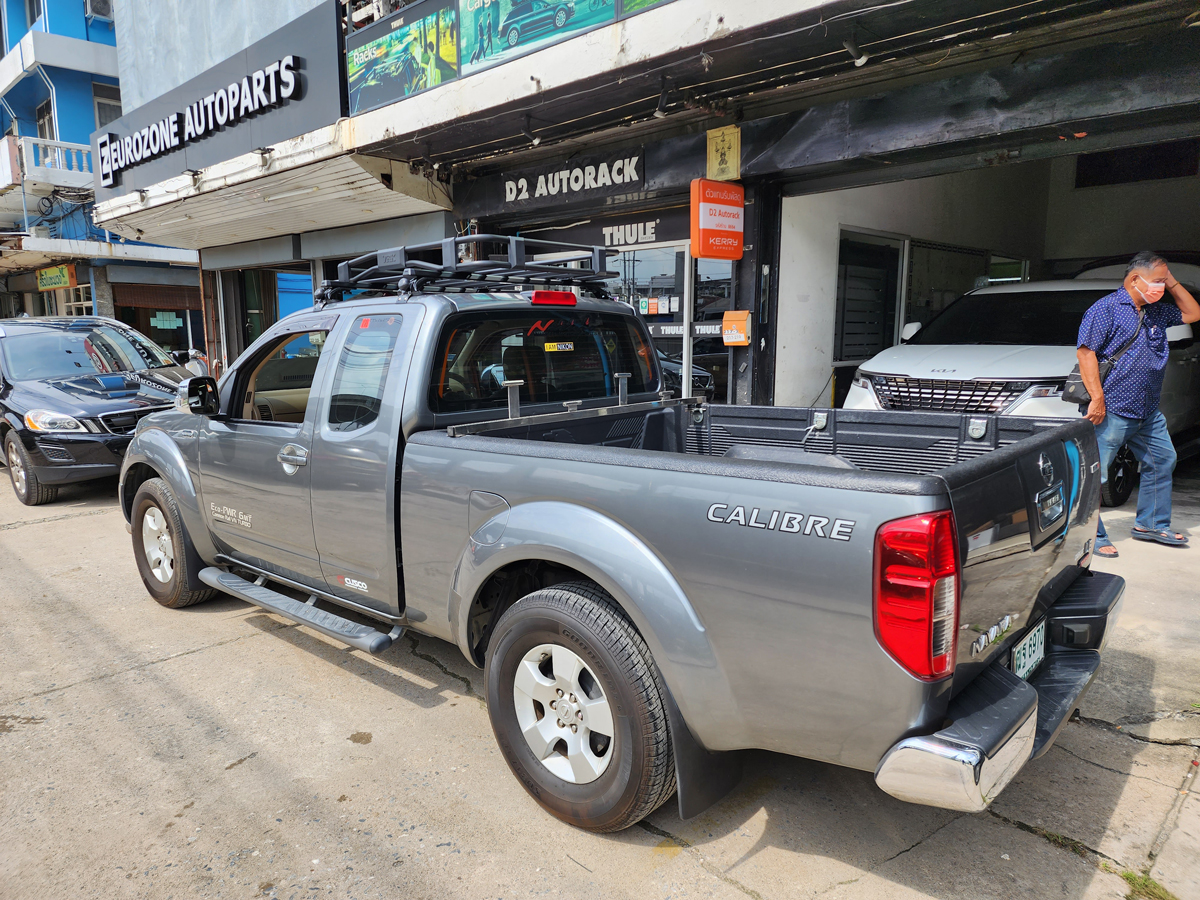 Nissan Navara ติดตั้ง ตะแกรงใส่ของบนหลังคา VRK Roofrack รุ่น TRAY-001 90x120 cm