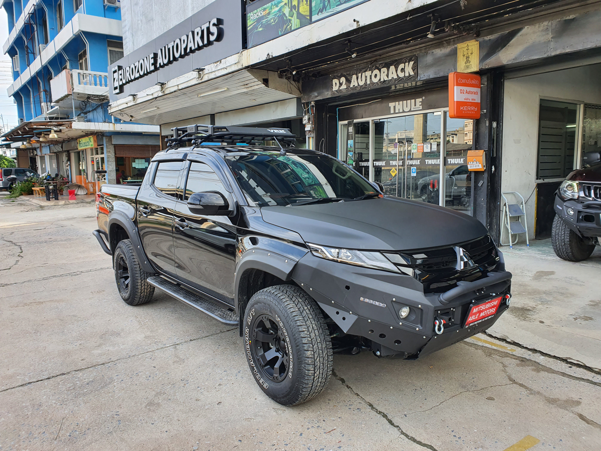 Mitsubishi Triton ติดตั้ง ขาจับแร็คหลังคา VRK Roofrack รุ่น TRAY-001 90x120 cm