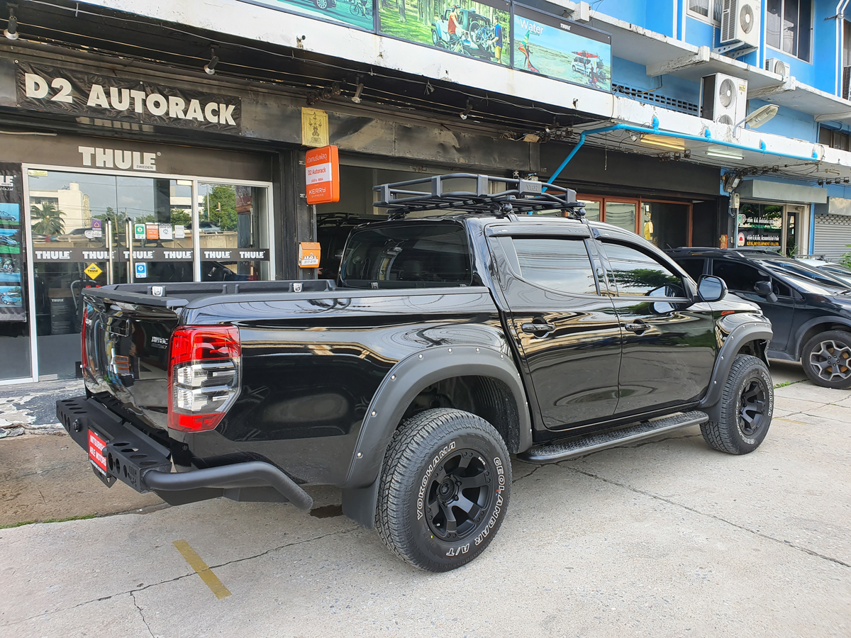 Mitsubishi Triton ติดตั้ง แร็คหลังคา VRK Roofrack รุ่น TRAY-001 90x120 cm