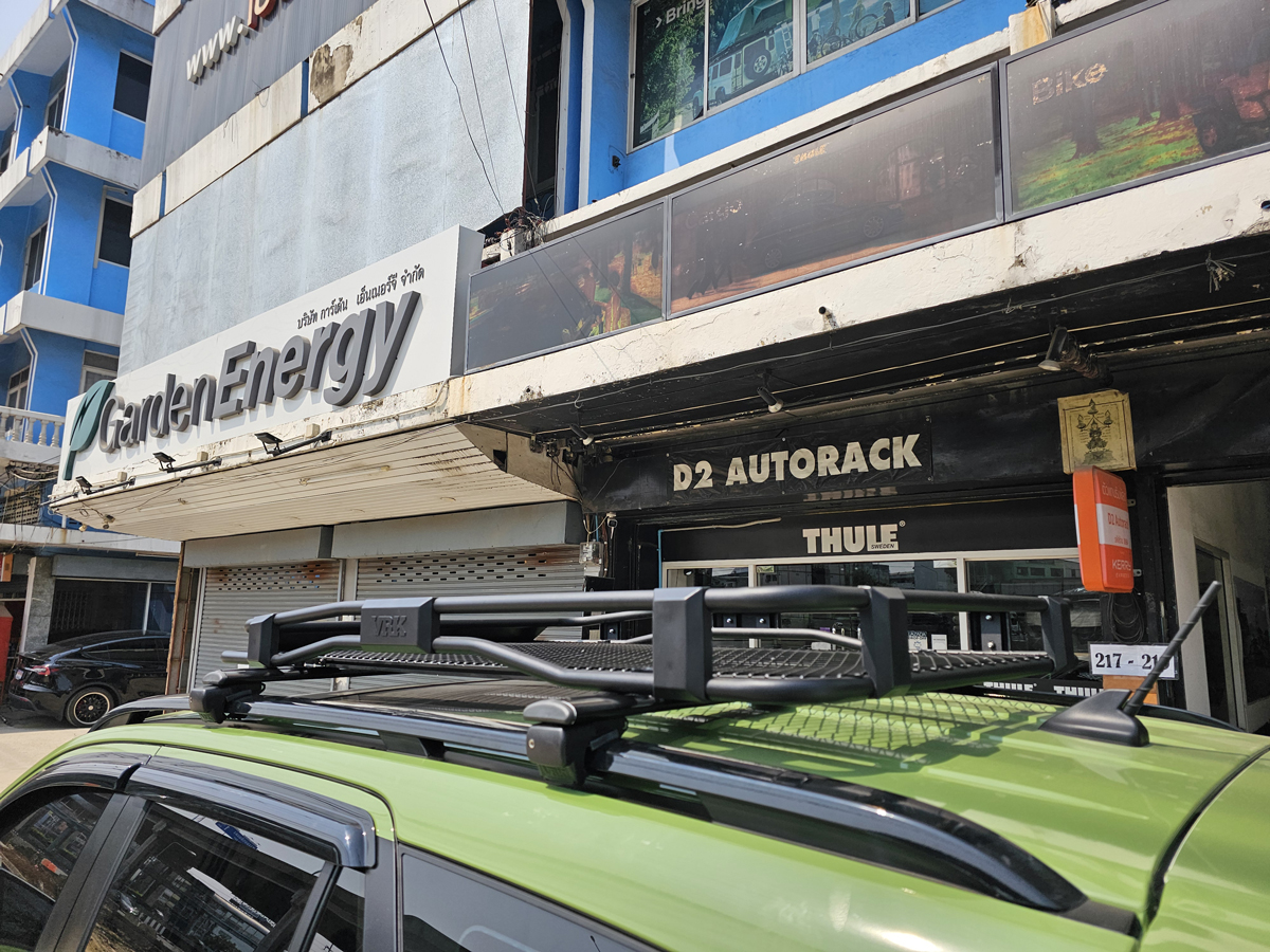 Ford Everest Next Gen ติดตั้ง ตะแกรงใส่ของบนหลังคา VRK Roofrack รุ่น TRAY-002 100x150 cm