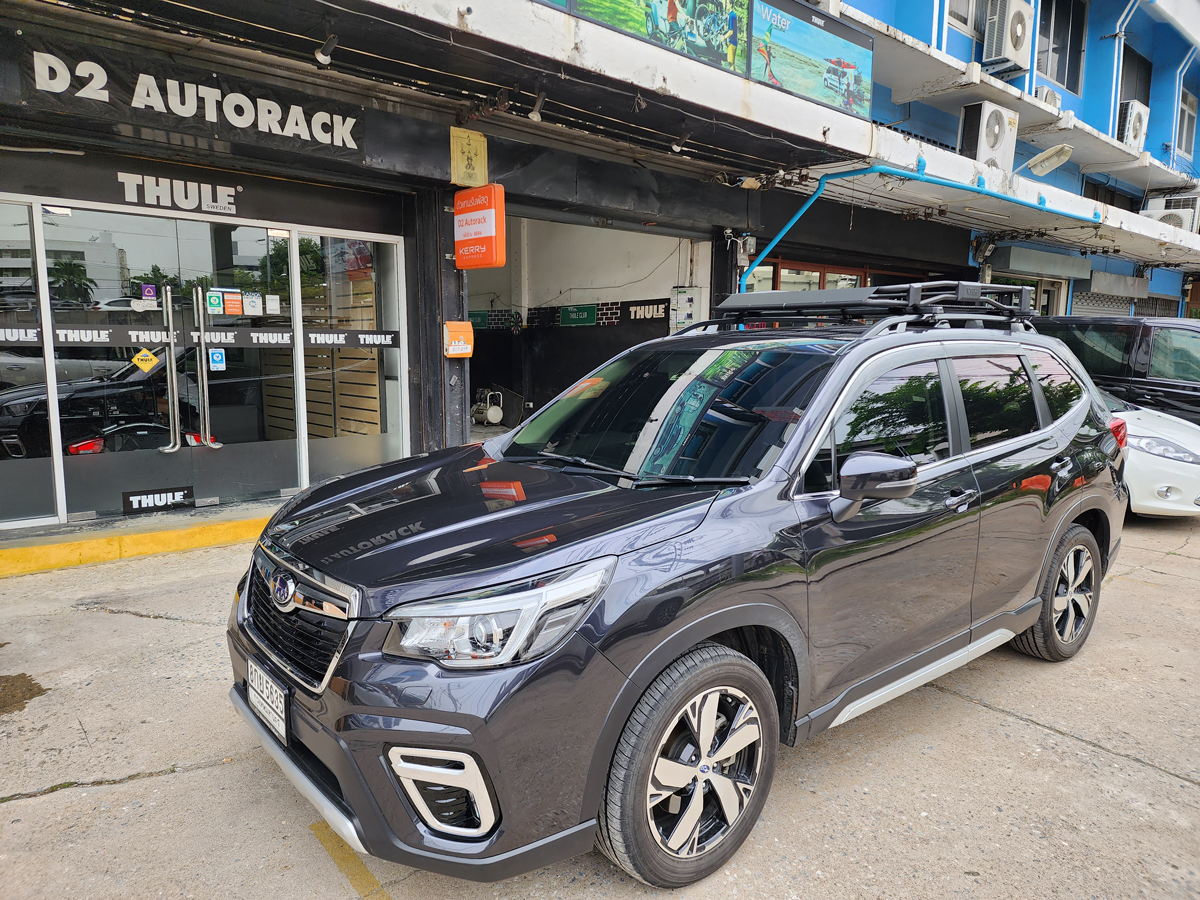 Subaru Forester ติดตั้ง ถาดวางของบนหลังคา VRK Roofrack รุ่น TRAY-002 100x150 cm