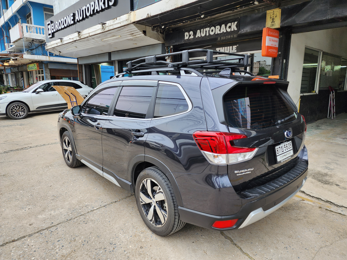 Subaru Forester ติดตั้ง ตะแกรงใส่ของบนหลังคา VRK Roofrack รุ่น TRAY-002 100x150 cm