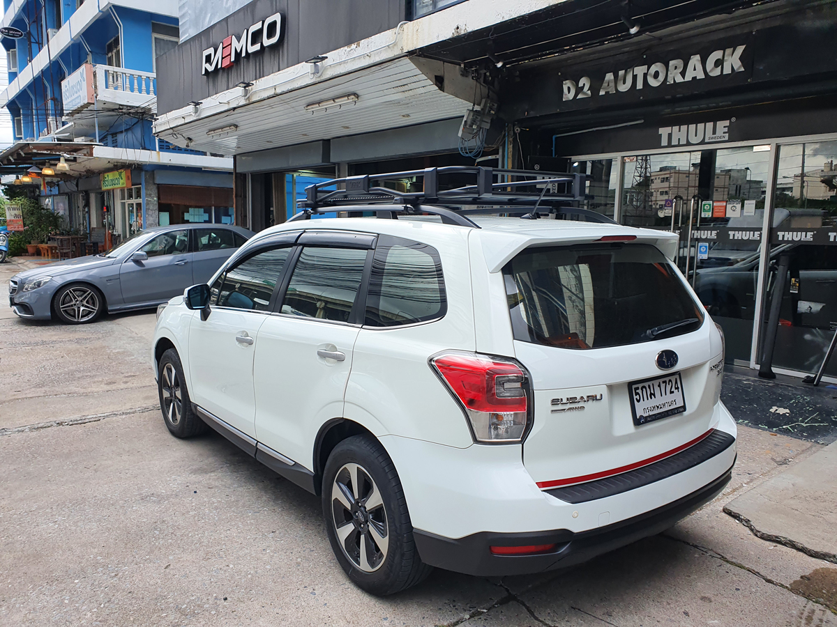 Subaru Forester ติดตั้ง แร็คหลังคามือสอง VRK Roofrack รุ่น TRAY-002 100x150 cm