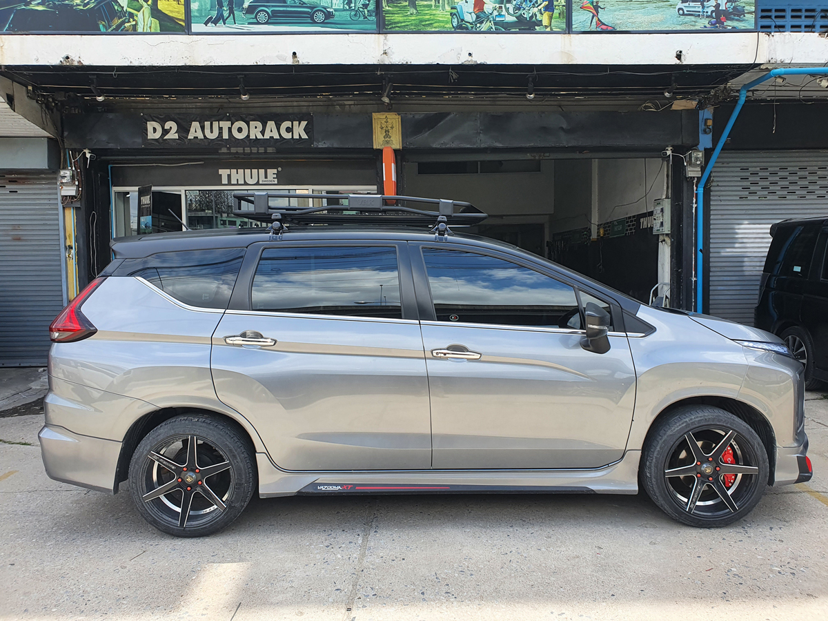 Mitsubishi Xpander ติดตั้ง แร็คใส่สัมภาระบนหลังคา VRK Roofrack รุ่น TRAY-002 100x150 cm