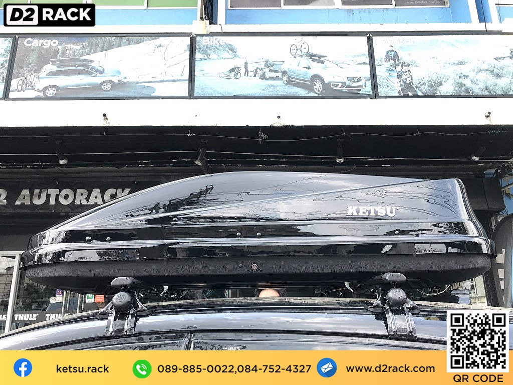 กล่อง RoofBox KETSU M3 กล่องติดหลังคาคารถ กล่องบนหลังคา คานขวาง : ผลงานติดตั้ง กล่องหลังคารถยนต์ roof box Mazda CX5 ซีเอ็กซ์5