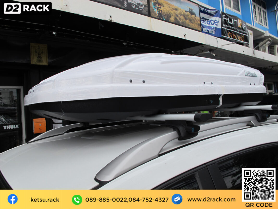 กล่องติดหลังคาคารถ KETSU M1 roof box ราคาถูก ที่วางของบนหลังคา กล่องหลังคารถ : ผลงานติดตั้ง กล่องหลังคารถยนต์ roof box Chevrolet Captiva แคปติวา 